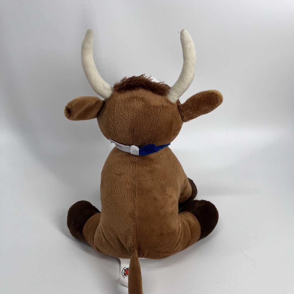 Texas Longhorn Bull Plush Stuffed Animal Wearing Neckerchief 10" Weighted Feet - Picture 3 of 6